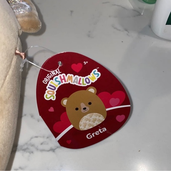 NWT 8” Greta the Bear With Fuzzy Belly Squishmallow — Valentines Day Collection - Picture 2 of 2